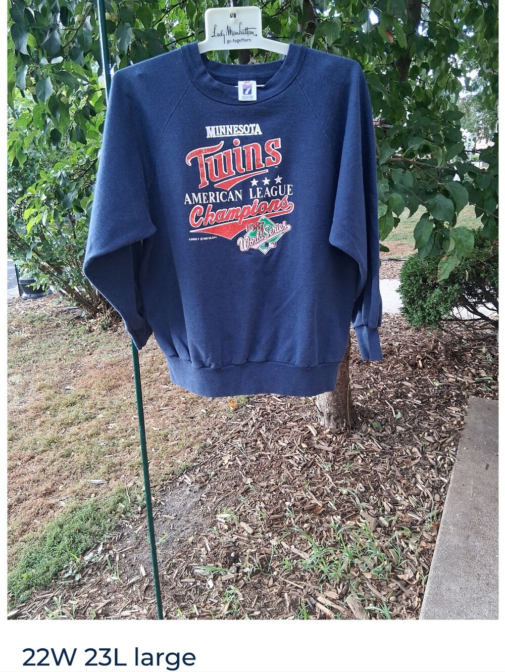 Minnesota Twins Navy Vintage Crewneck Sweatshirt 22W 23L